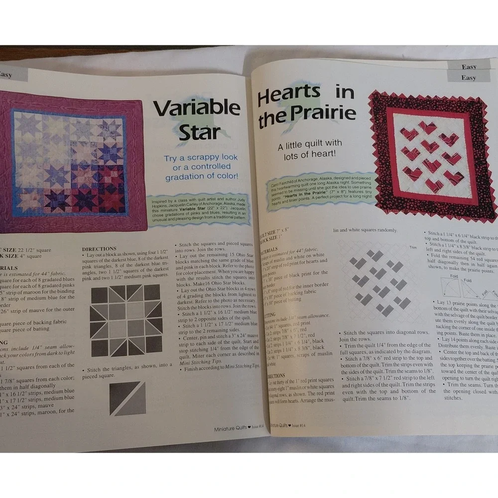 Miniature Quilts Magazine Summer 1994 Vol. 4 No. 2 Issue 14 Quilt Patterns